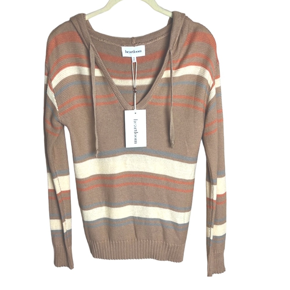 Heartloom Renee Striped Hooded Sweater Sz XS NWT